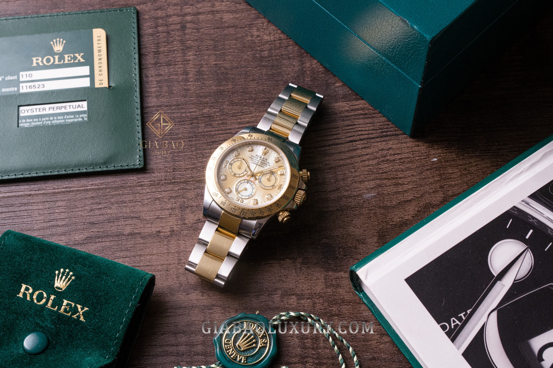 Đồng Hồ Rolex Cosmograph Daytona 116523 Mặt Ốc Vàng