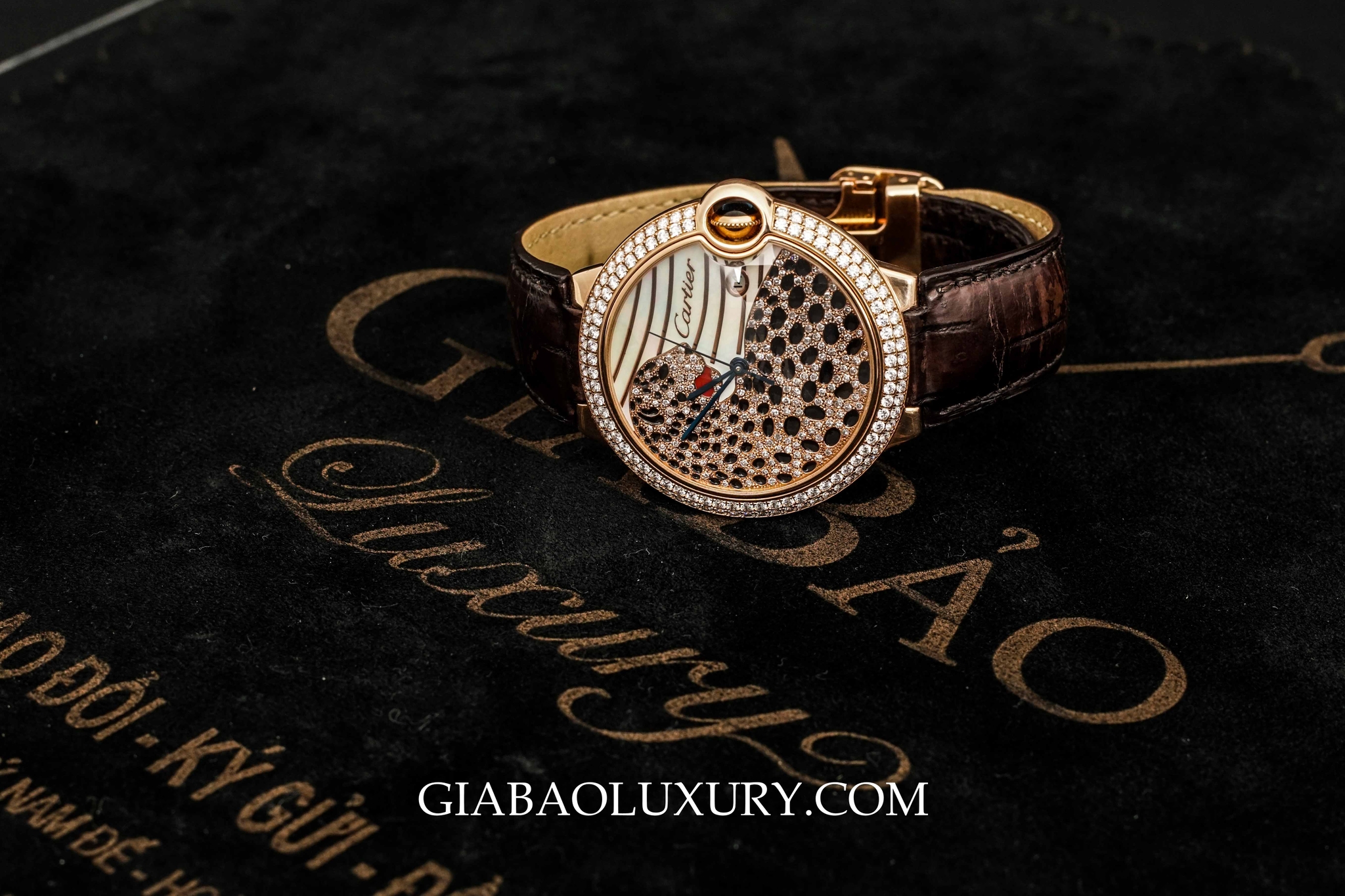 Đồng Hồ Cartier Ballon Bleu Panther Rose Gold With Diamonds