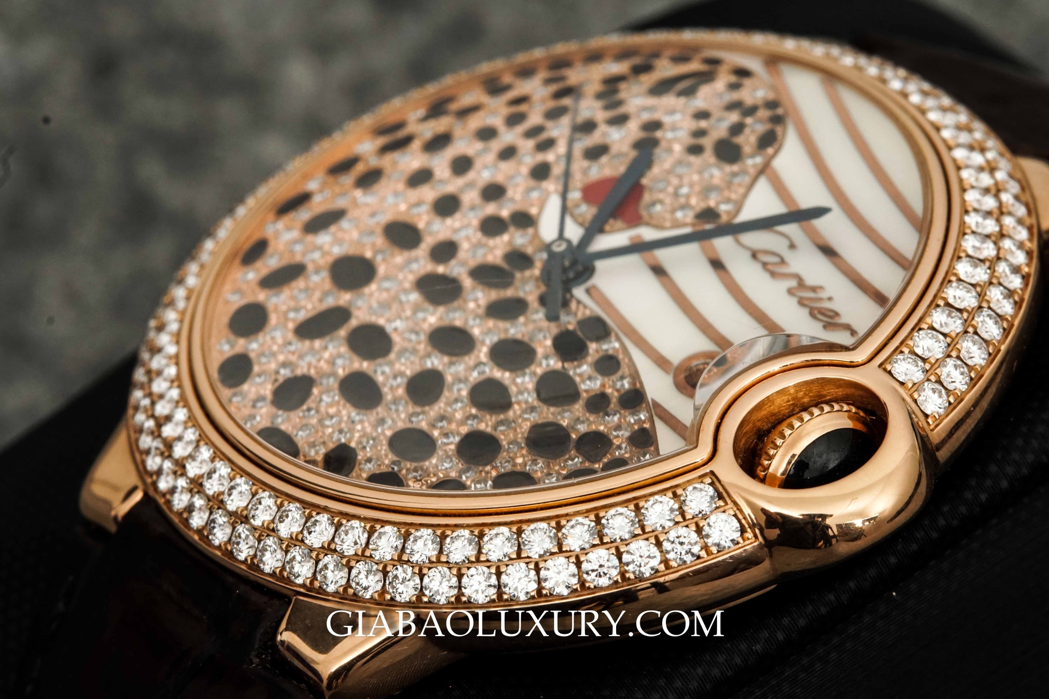 Đồng Hồ Cartier Ballon Bleu Panther Rose Gold With Diamonds