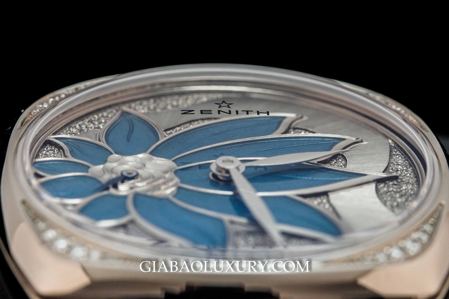 Đồng Hồ Zenith Star Blue Enameled Flower Dial