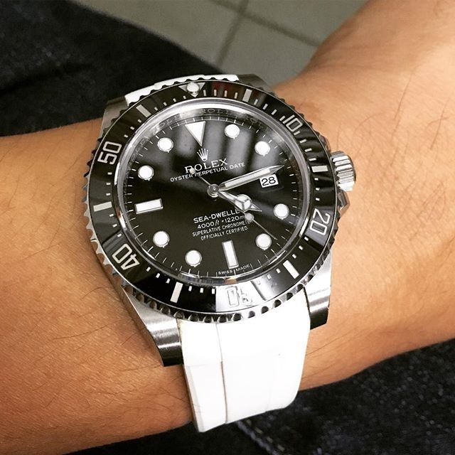 Dây cao su Rubber B Rolex Sea-Dweller 4000 - Tang Buckle Series