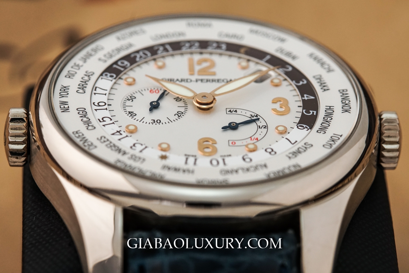 Đồng Hồ Girard Perregaux World Time Power Reserve Vàng Trắng