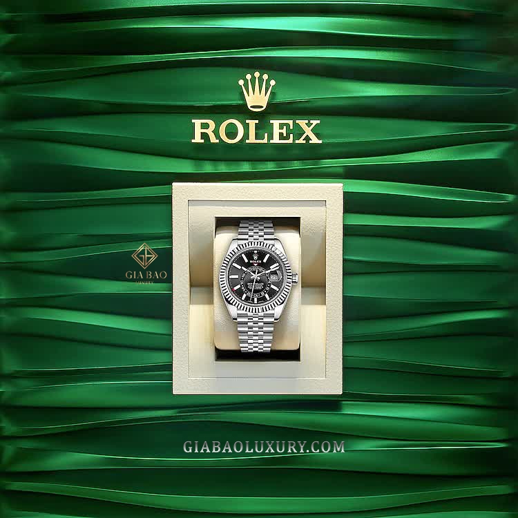 Đồng Hồ Rolex Sky Dweller 326934-0006 Mặt Số Đen