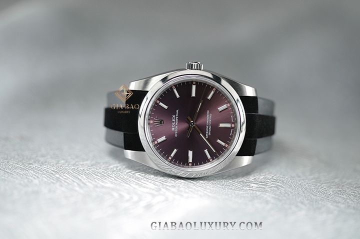 Dây cao su Rubber B dành cho đồng hồ Rolex Oyster Perpetual dây President và Rolex Datejust dây Jubilee size 31mm - TUXEDO VELOUR - Tang Buckle Series