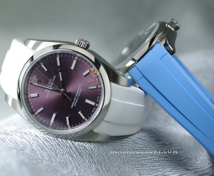 Dây cao su Rubber B dành cho đồng hồ Rolex Oyster Perpetual và Rolex Datejust size 31mm - Tang Buckle Series