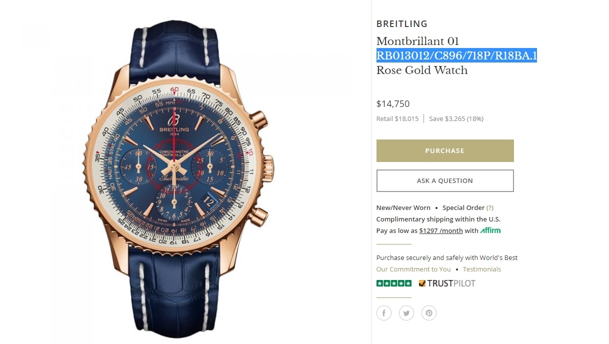 Đồng Hồ Breitling Montbrilliant 01