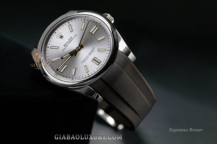 Dây cao su Rubber B dành cho đồng hồ Rolex Datejust Oyster Perpetual 41mm Ref. 124300 (2020 - nay) - Tang Buckle Series