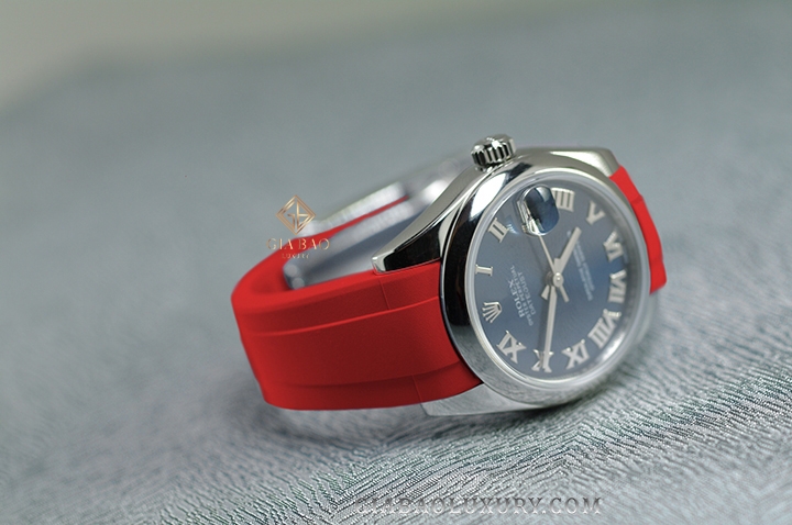 Dây cao su Rubber B dành cho đồng hồ Rolex Oyster Perpetual và Rolex Datejust size 31mm - Tang Buckle Series