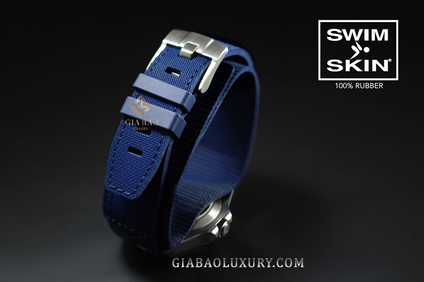 Dây cao su Rubber B dành cho đồng hồ Rolex Sea-Dweller DEEPSEA 44mm Ref. 126660 vành Ceramic khóa Glidelock (2018 - nay) - SwimSkin® Rubber CUFF Series