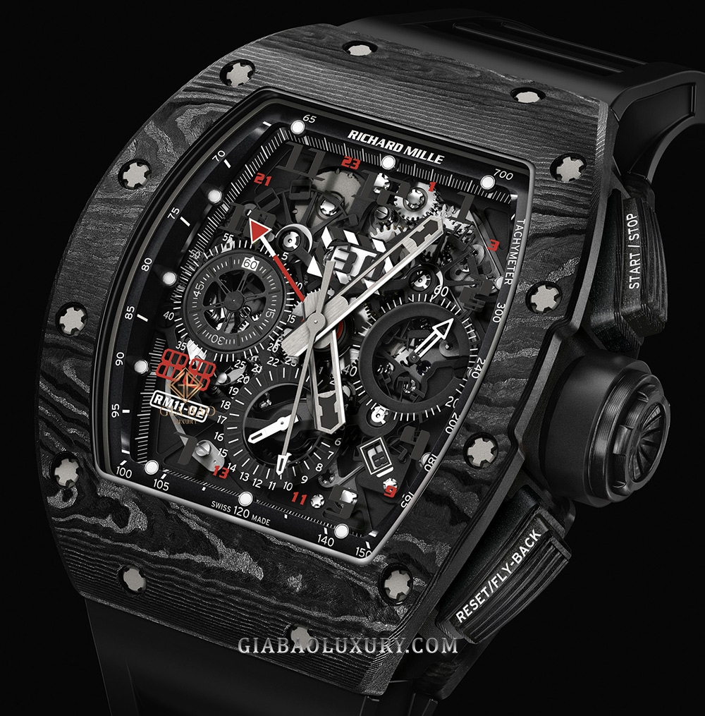 Đồng Hồ Richard Mille Flyback Chronograph Dual Time Zone RM011-02 Carbon