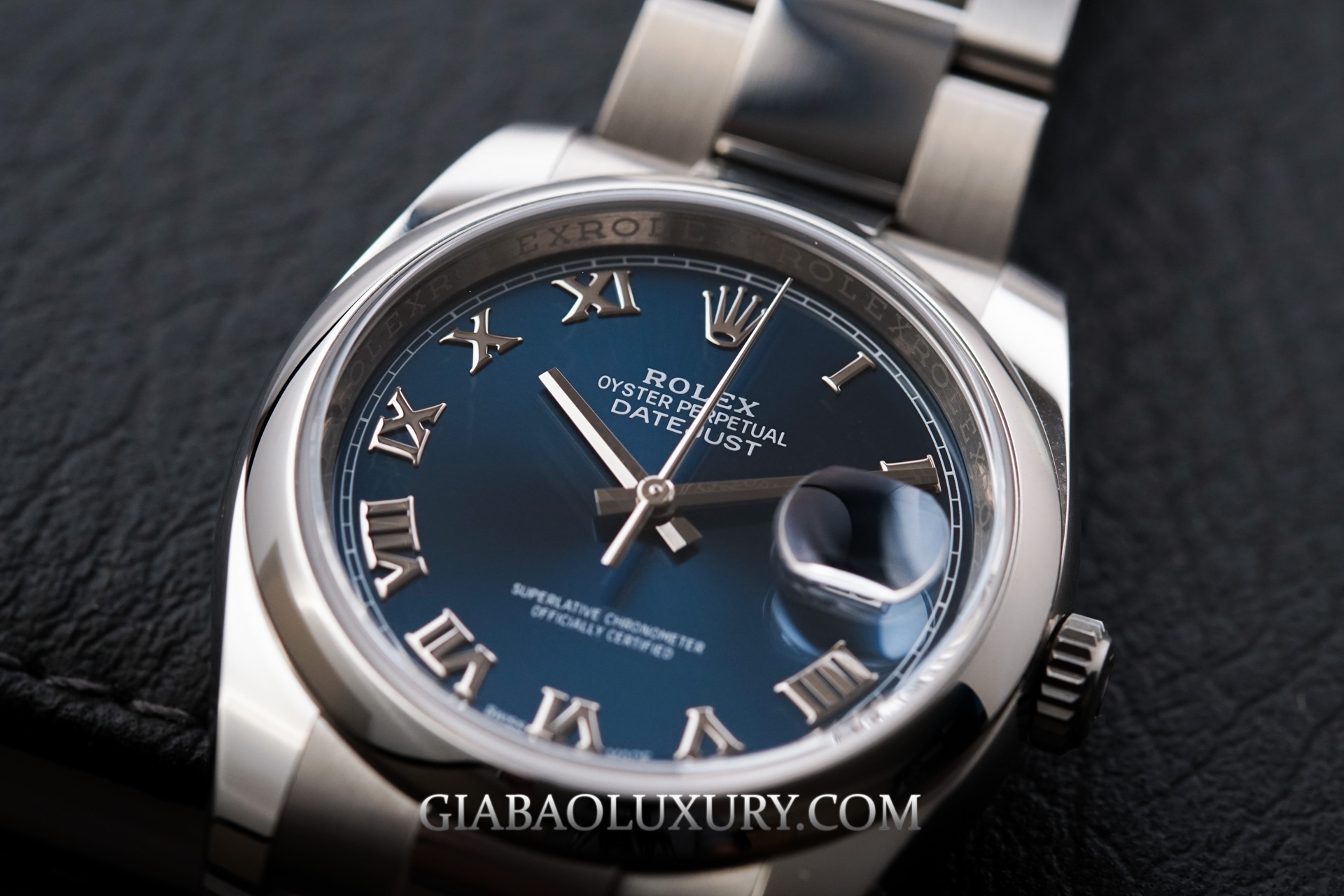 Đồng Hồ Rolex Datejust 36 116200 Mặt Số Xanh Cọc Số La Mã Dây Đeo Oyster