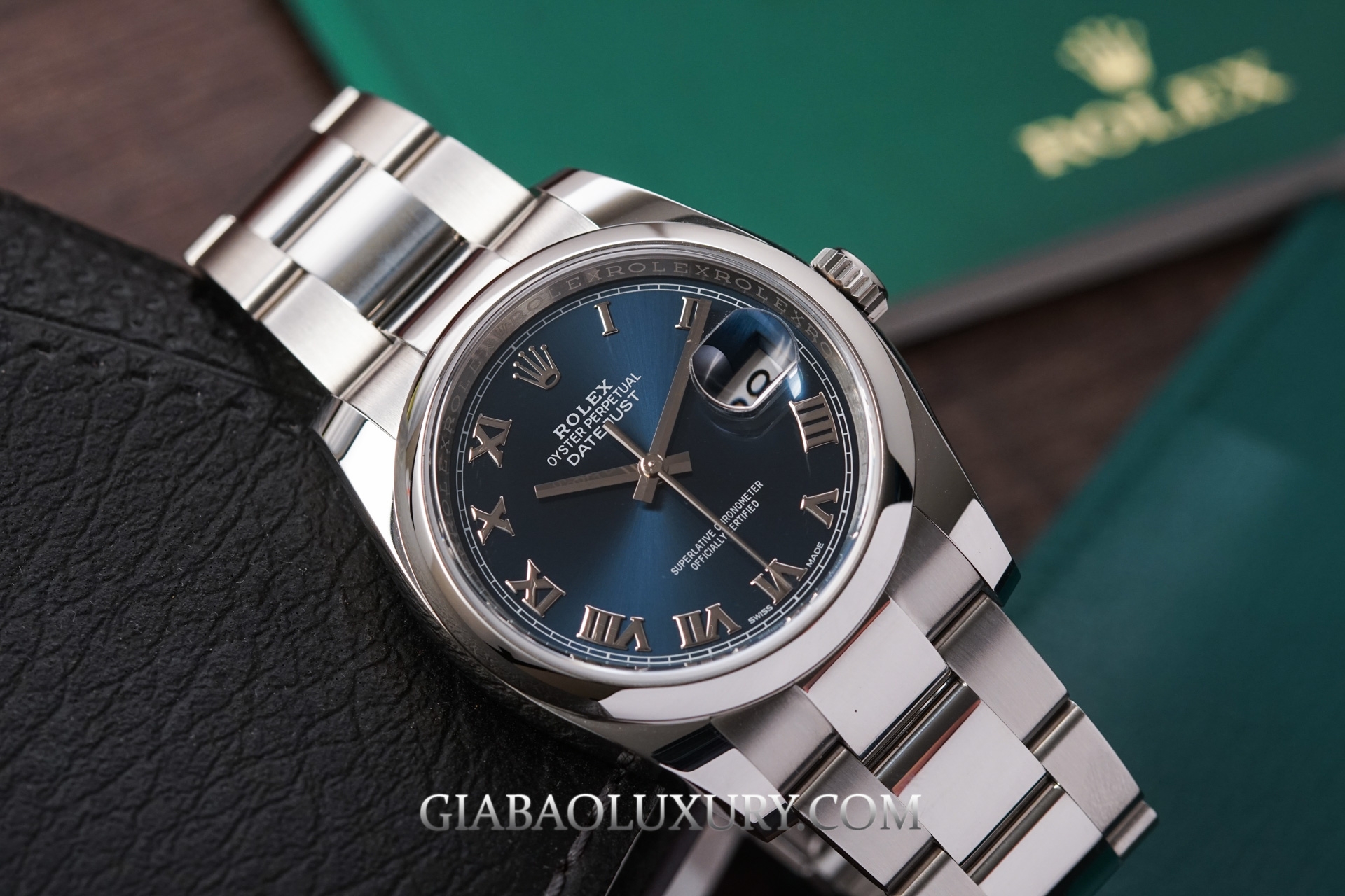 Đồng Hồ Rolex Datejust 36 116200 Mặt Số Xanh Cọc Số La Mã Dây Đeo Oyster