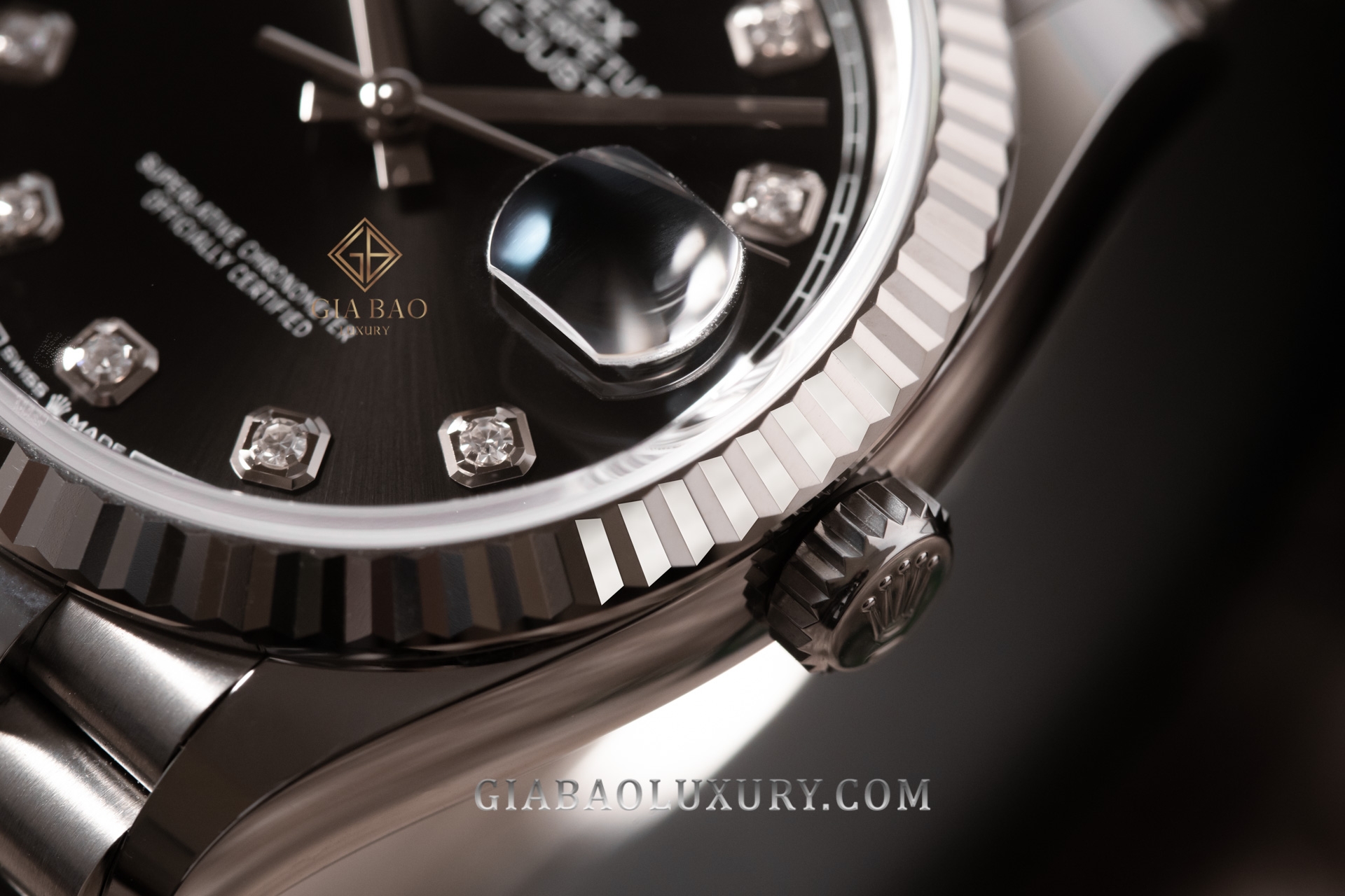 Đồng Hồ Rolex Datejust 36 126234-0027 Mặt Số Đen Cọc Số Kim Cương