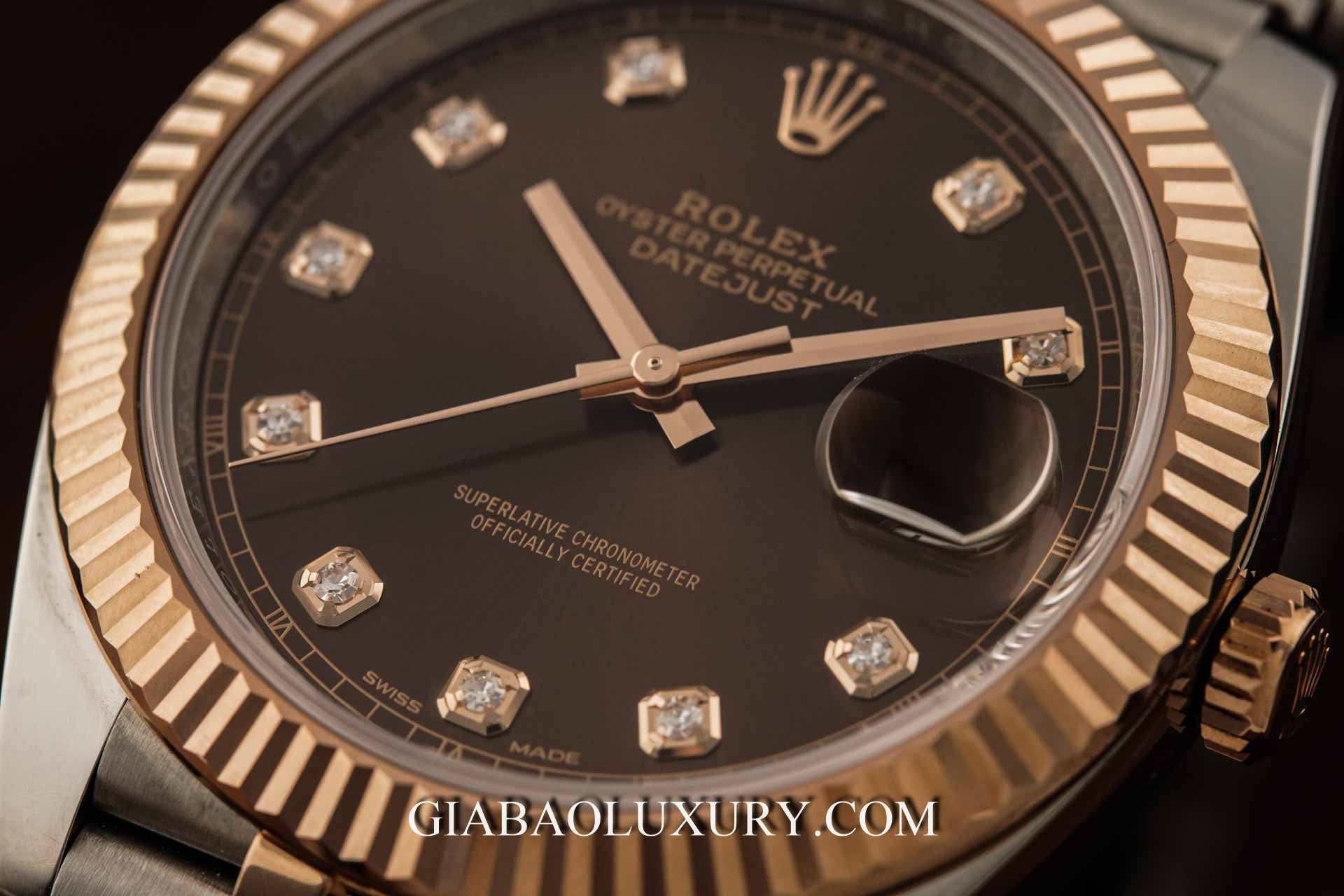 Đồng Hồ Rolex Datejust 126331 Mặt Số Chocolate Cọc Kim Cương