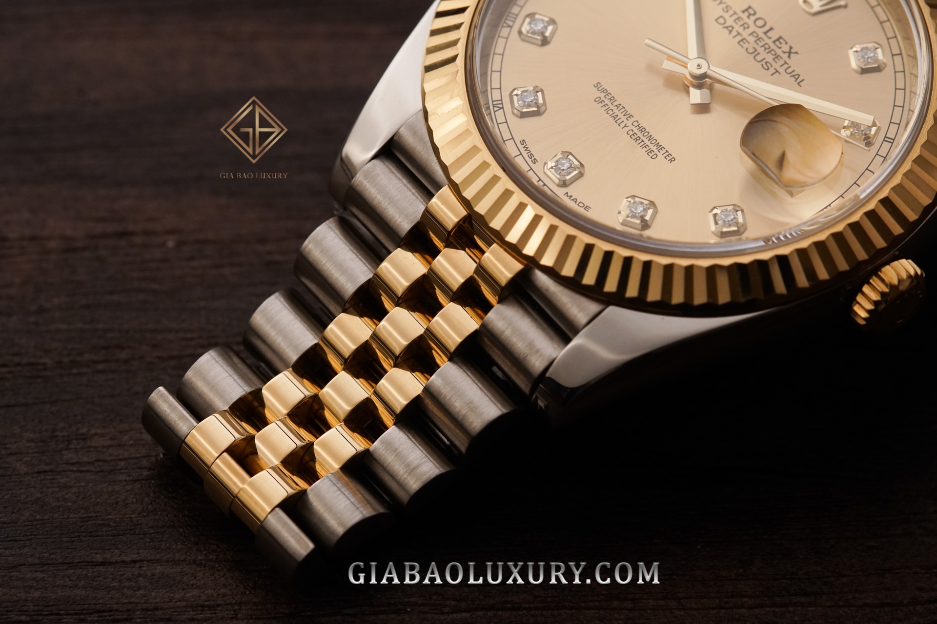 Đồng hồ Rolex Datejust 126333 mặt số champage cọc số kim cương