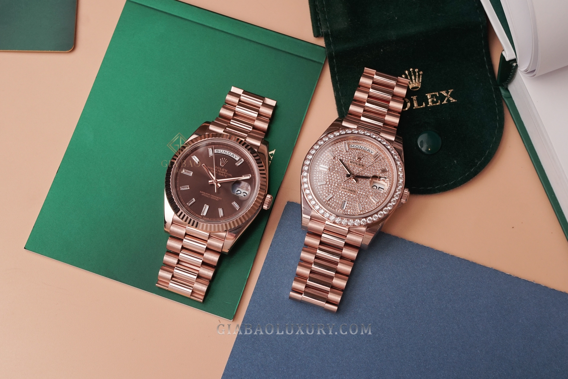 Đồng Hồ Rolex Day-Date 40 228345RBR Mặt Số Đính Kim Cương