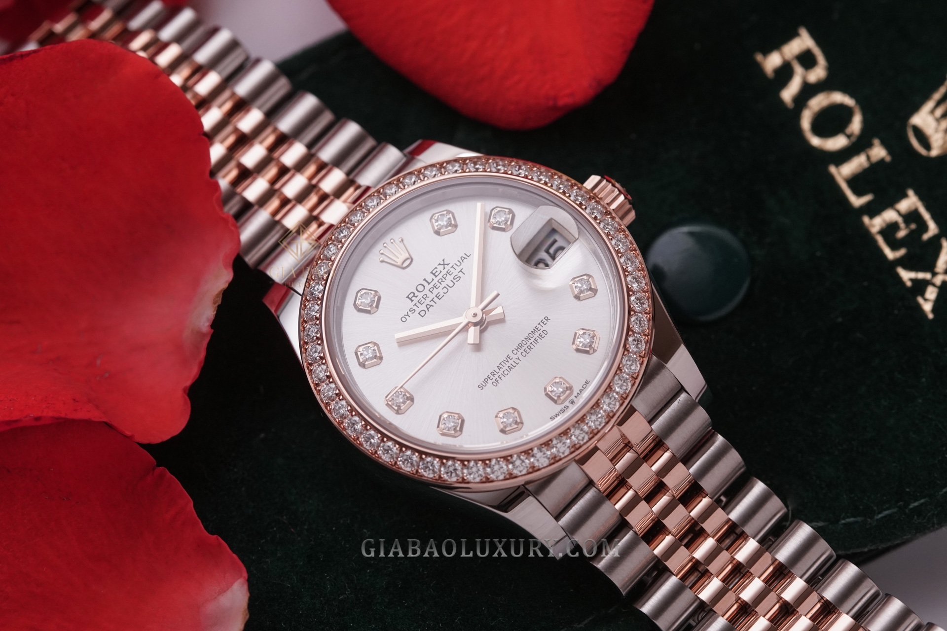 Đồng Hồ Rolex Datejust 31 278381 Mặt Số Bạc Nạm Kim Cương