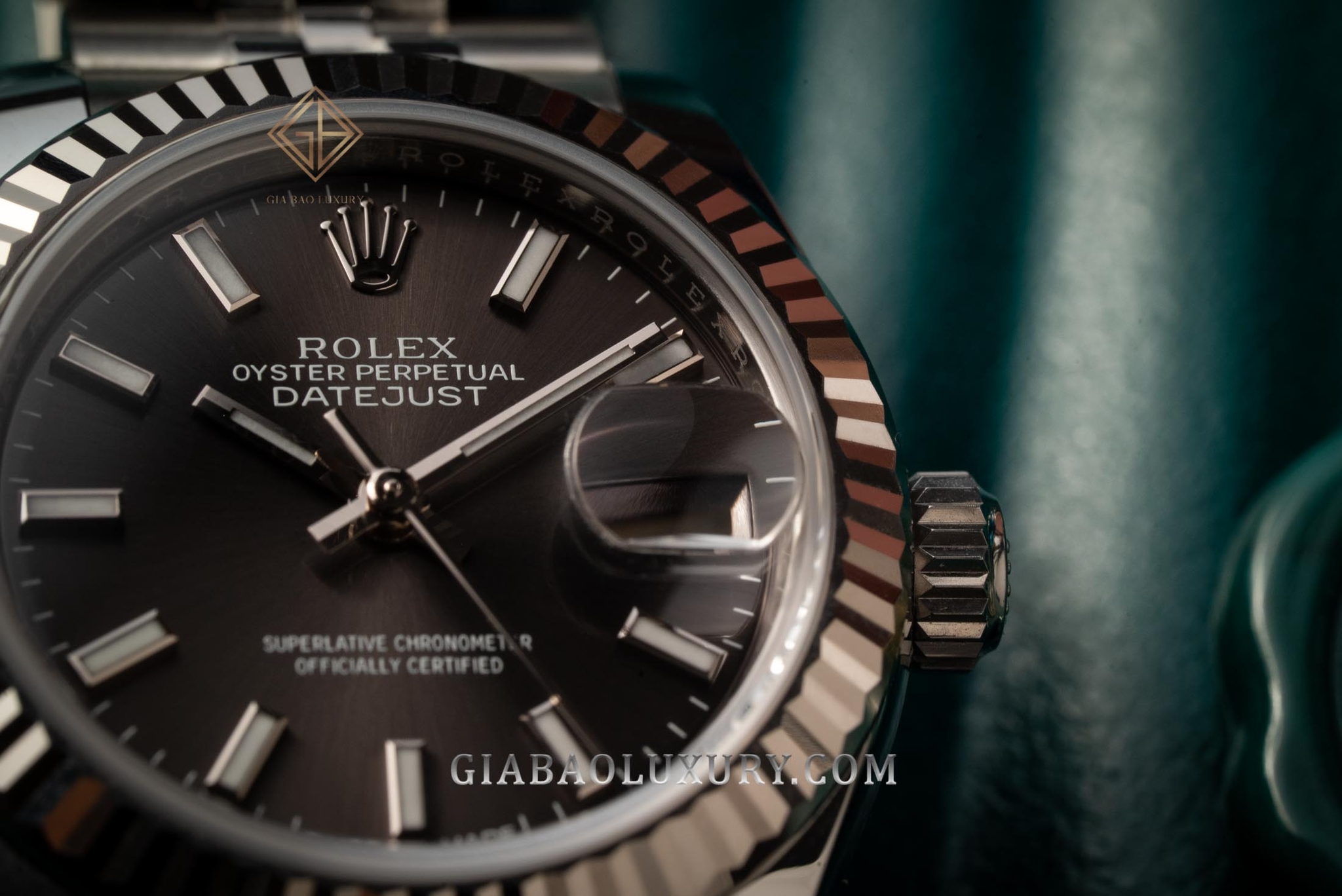 Đồng Hồ Rolex Lady-Datejust 28 279174 Mặt Số Xám Tối Cọc Số Dạ Quang