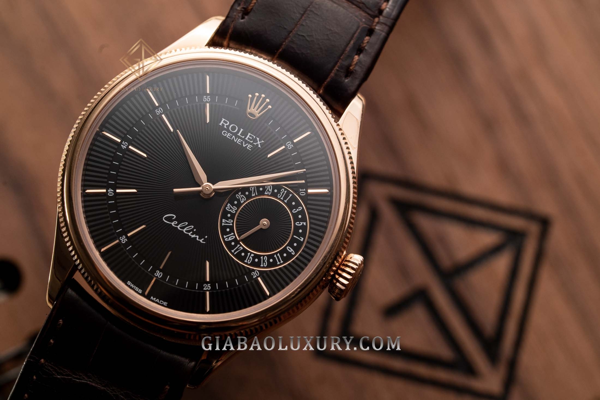 Đồng Hồ Rolex Cellini Date 50515 Mặt Số Đen