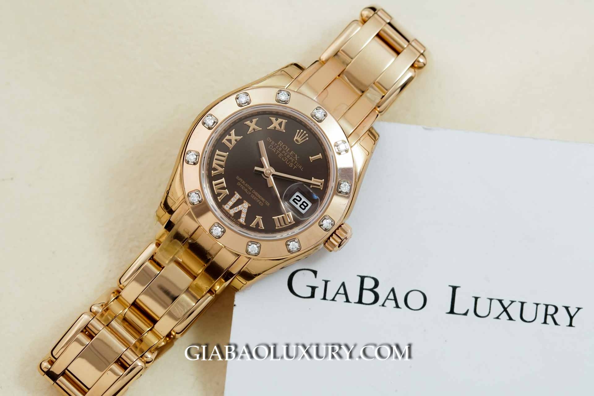 Đồng Hồ Rolex Datejust Pearlmaster 80315 Mặt Chocolate