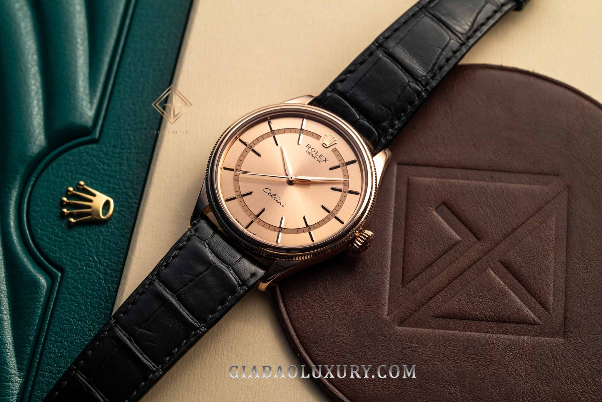 Đồng Hồ Rolex Cellini Time 50505 Mặt Số Hồng