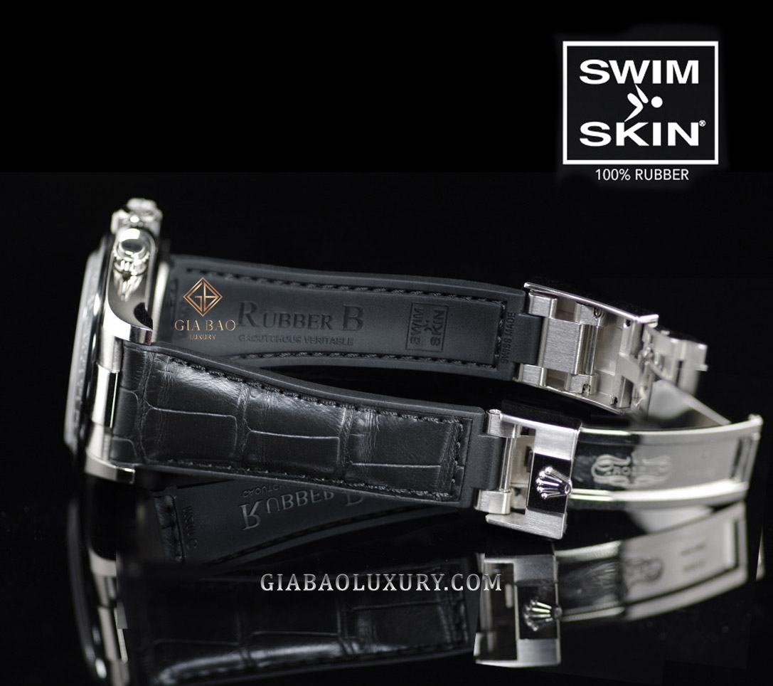 Dây cao su Rubber B dành cho đồng hồ Rolex Daytona phiên bản dây cao su Oysterflex - SwimSkin® Giả Da Cá Sấu