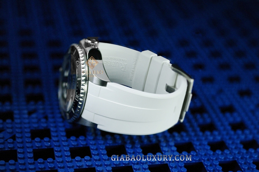 Dây cao su Rubber B dành cho đồng hồ Rolex Sea-Dweller DEEPSEA 44mm Ref. 126660 vành Ceramic khóa Glidelock (2018 - nay) -  Flared Tang Series
