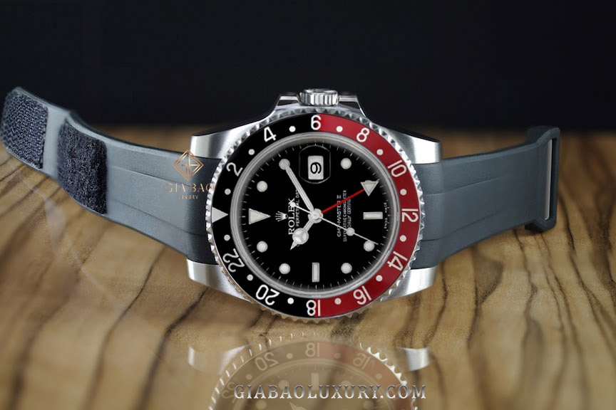 Dây cao su Rubber B dành cho đồng hồ Rolex GMT Master II Non - Ceramic - Velcro® Series