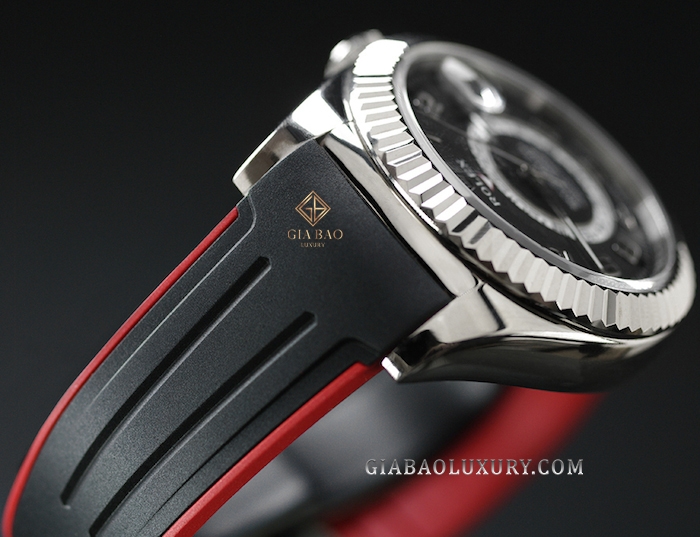 Dây cao su Rubber B dành cho đồng hồ Rolex Sky-Dweller vỏ YG WG RG dây da - VulChromatic®
