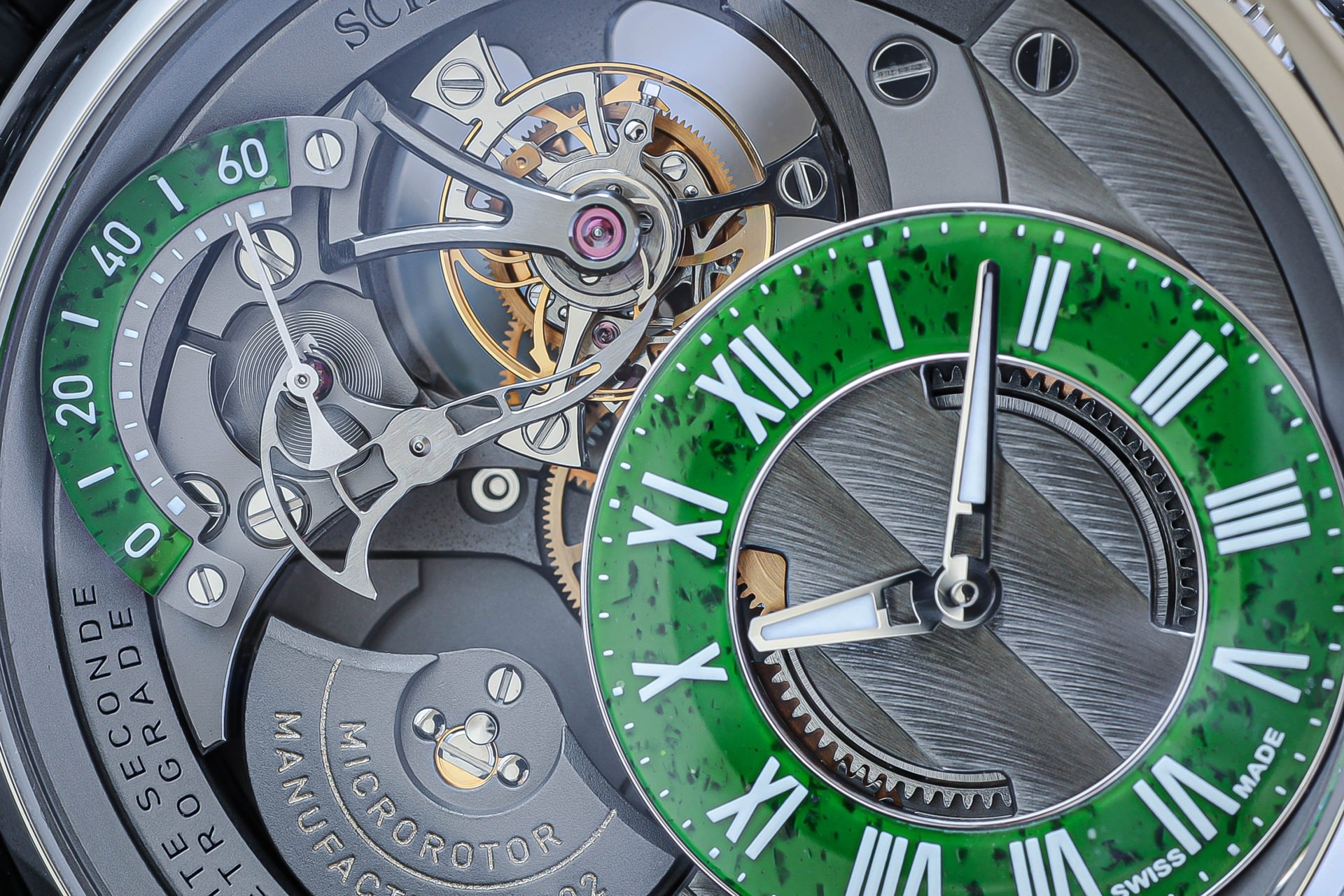 Schwarz Etienne, dòng sản phẩm La Chaux-de-Fonds, Ref WCF22TSE06SS01AA, mặt số bạc và đá Aventurine