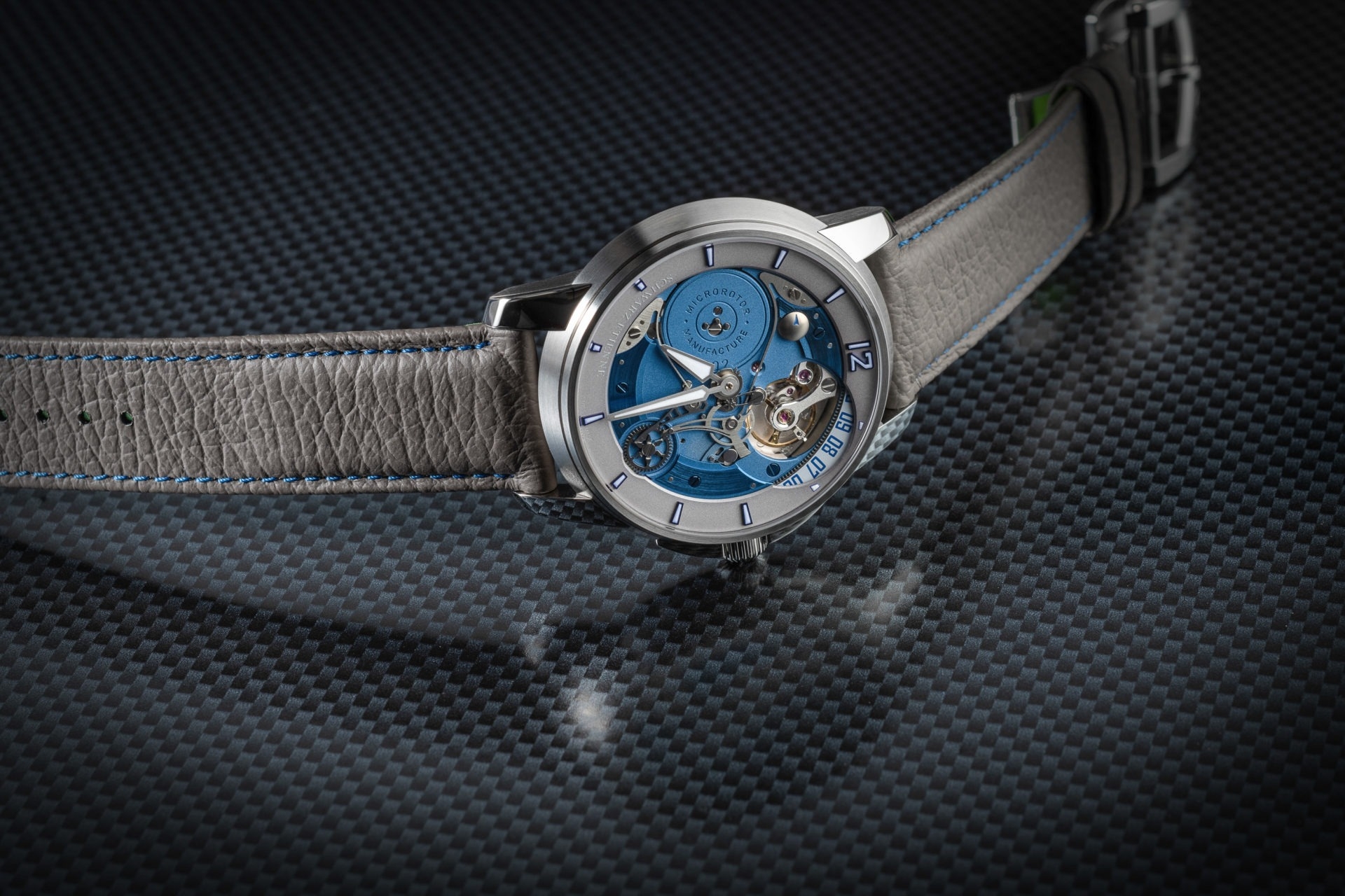 Schwarz Etienne, dòng sản phẩm Roswell 08, ref WRW08TJ03SSCUBCLTD, mặt số xanh và xám