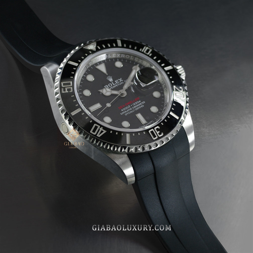 Dây cao su Rubber B dành cho đồng hồ Rolex Sea-Dweller 43mm Ref. 126600 vành Ceramic khóa Glidelock - Glidelock Series