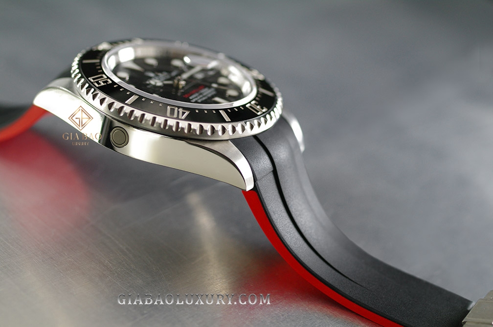 Dây cao su Rubber B dành cho đồng hồ Rolex Sea-Dweller 43mm Ref. 126600 vành Ceramic khóa Glidelock - Glidelock Series VulChromatic®