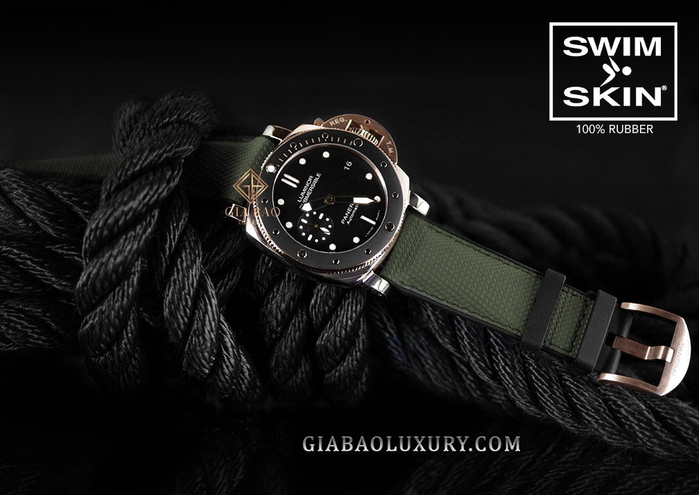 Dây cao su Rubber B dành cho đồng hồ Panerai Luminor 1950 (loại I + II) - SwimSkin® Ballistic