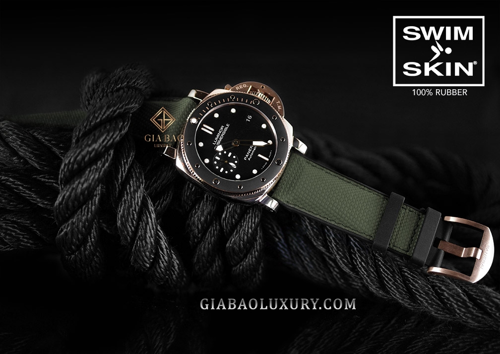 Dây cao su Rubber B dành cho đồng hồ Panerai size 40mm và 42mm - SwimSkin® Ballistic