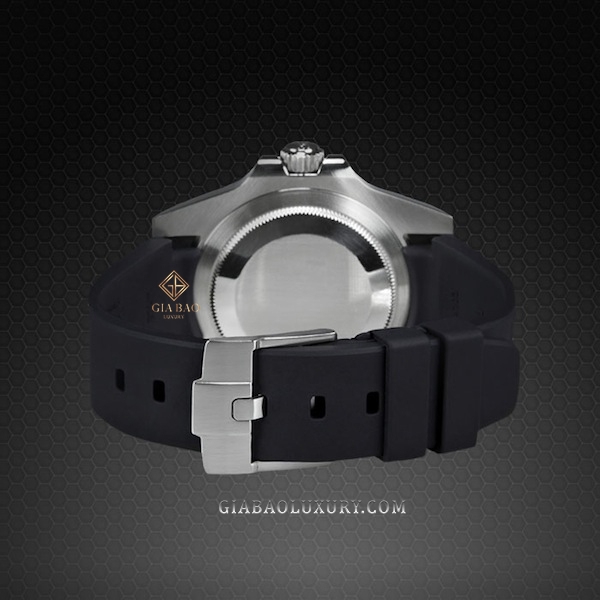 Dây cao su Rubber B dành cho đồng hồ Rolex Sea-Dweller 4000 Ref. 116600 với vành gốm Ceramic khóa Oyster Glidelock - Tang Buckle Series
