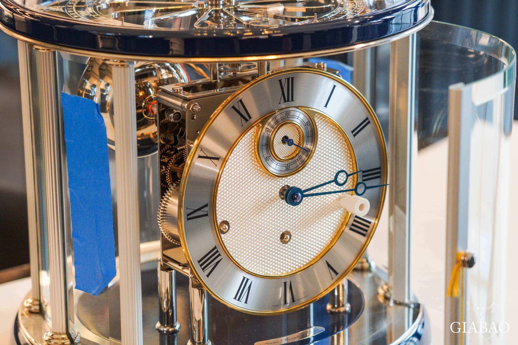 Đồng Hồ Để Bàn Hermle Tellurium 22823 V30352 (Blue and Nickel)