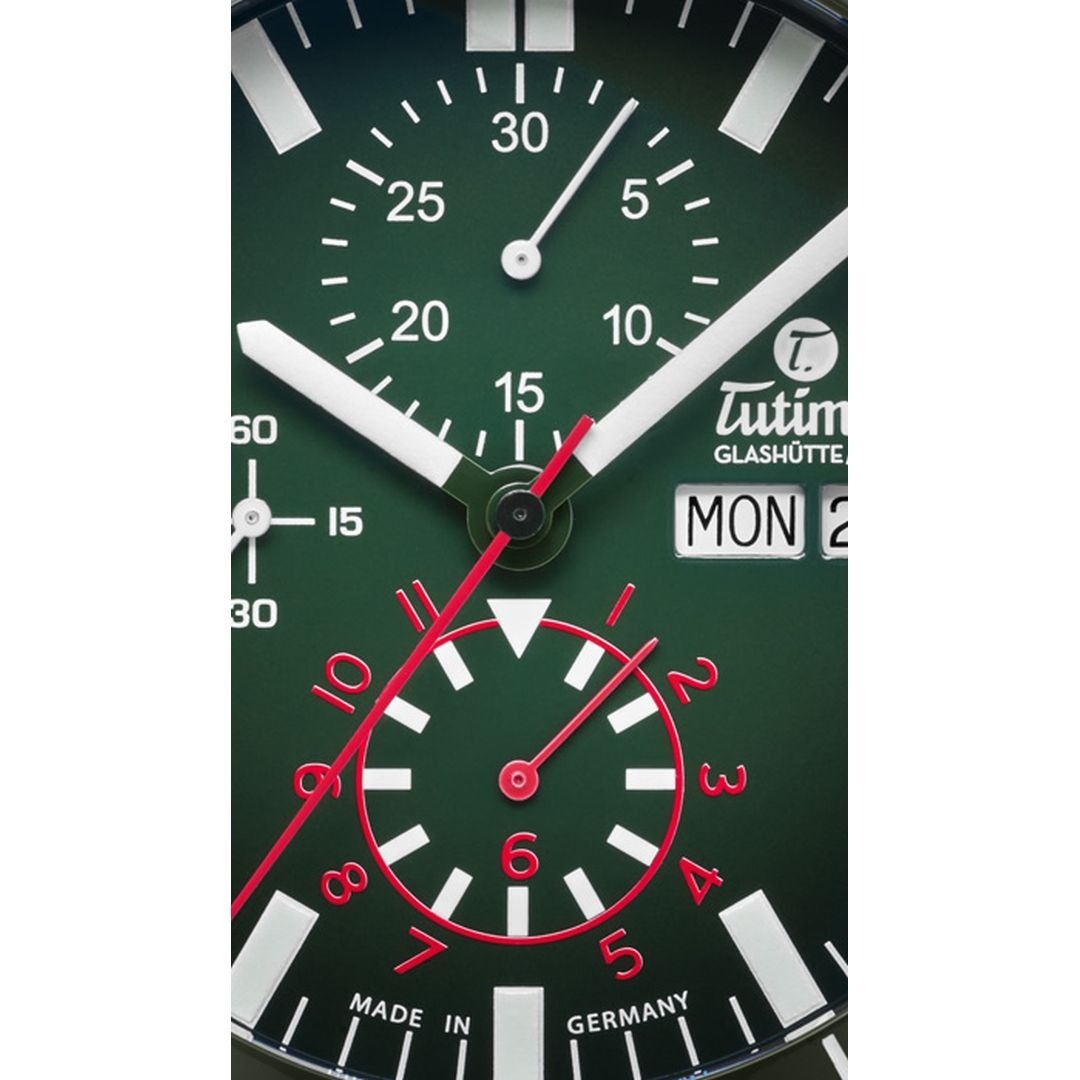 Tutima, dòng sản phẩm Grand Flieger Airport, Ref no: 6407-03, mặt số xanh lá Dégradé