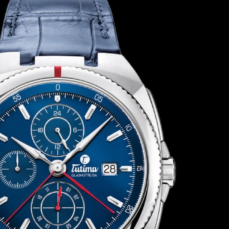 Tutima, dòng sản phẩm Saxon One, Ref no: 6420-06, mặt số màu xanh hoàng gia