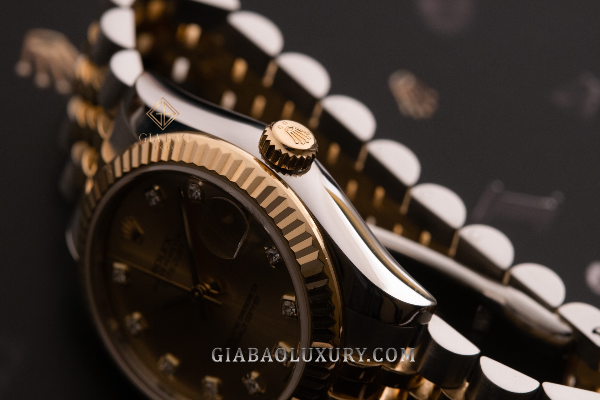 Đồng Hồ Rolex Lady Datejust 31 178273 Mặt Số Vàng Champage Cọc Số Kim Cương