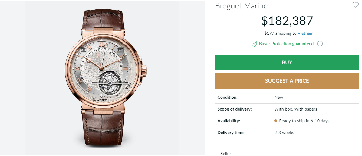 Đồng hồ Breguet Marine Equation Of Time Perpetual Tourbillon 5887BR/12/9WV