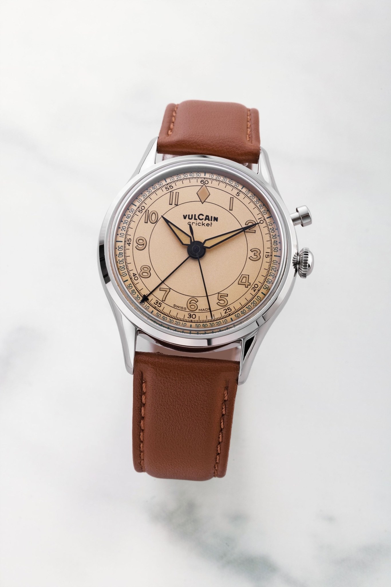 Vulcain, dòng sản phẩm Cricket Classique, Ref no: 100168B87, mặt số màu nâu Kaki