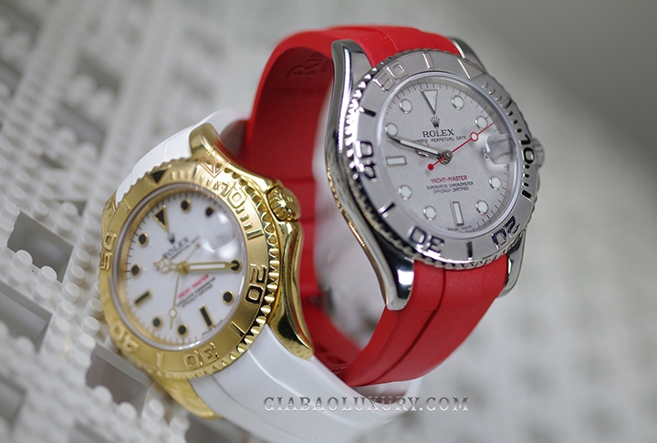 Dây cao su Rubber B dành cho đồng hồ Rolex Yacht-Master size 35mm - Tang Buckle Series