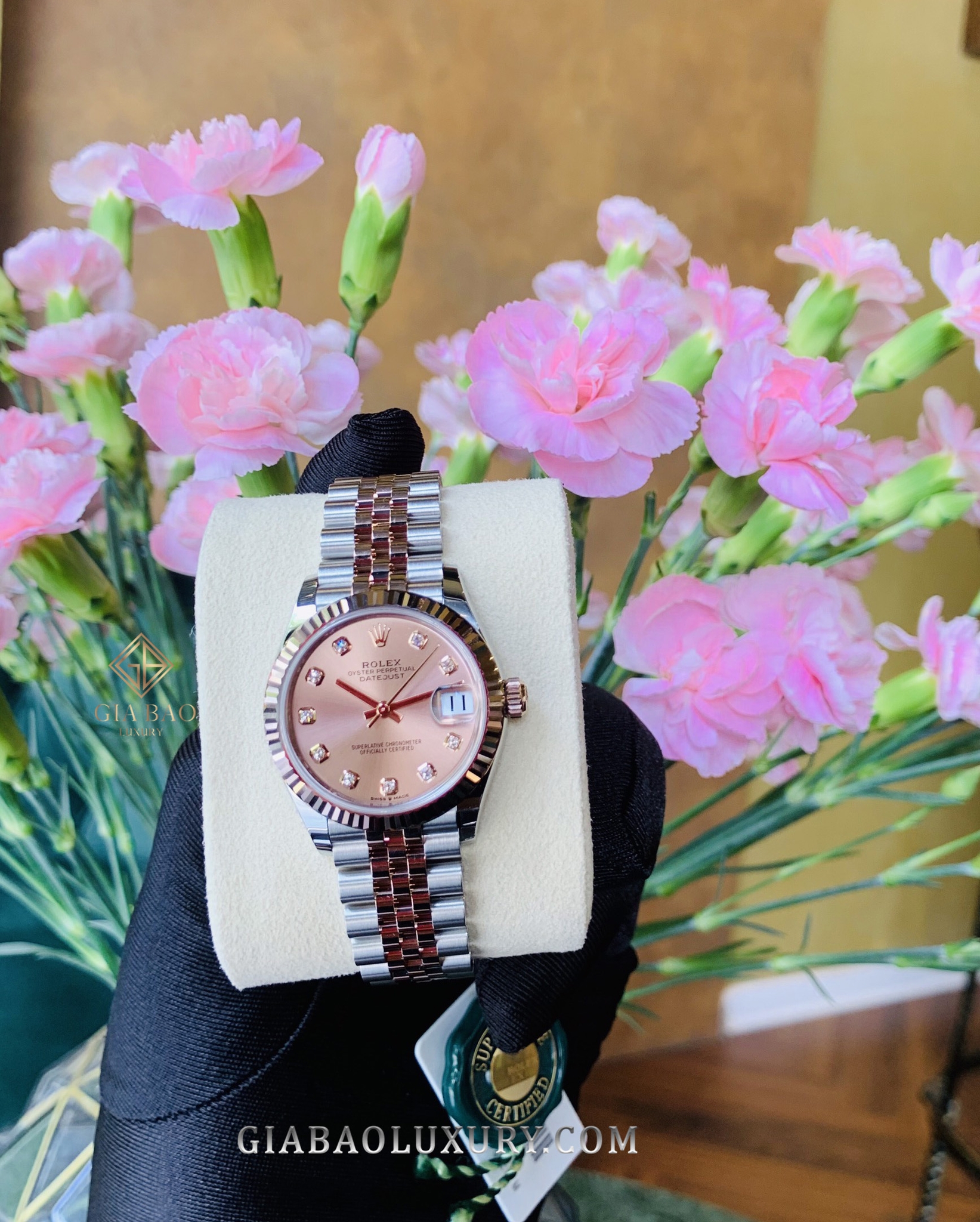 Đồng Hồ Rolex Datejust 31 278271 Mặt Số Hồng Nạm Kim Cương