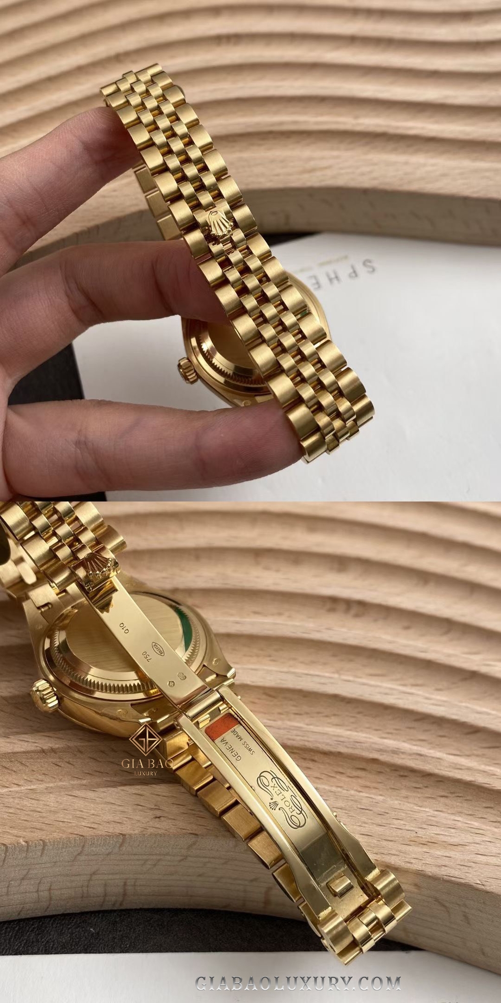 Đồng Hồ Rolex Lady-Datejust 279138 Mặt Số Champagne Cọc Số Sao La Mã Dây Đeo Jubilee