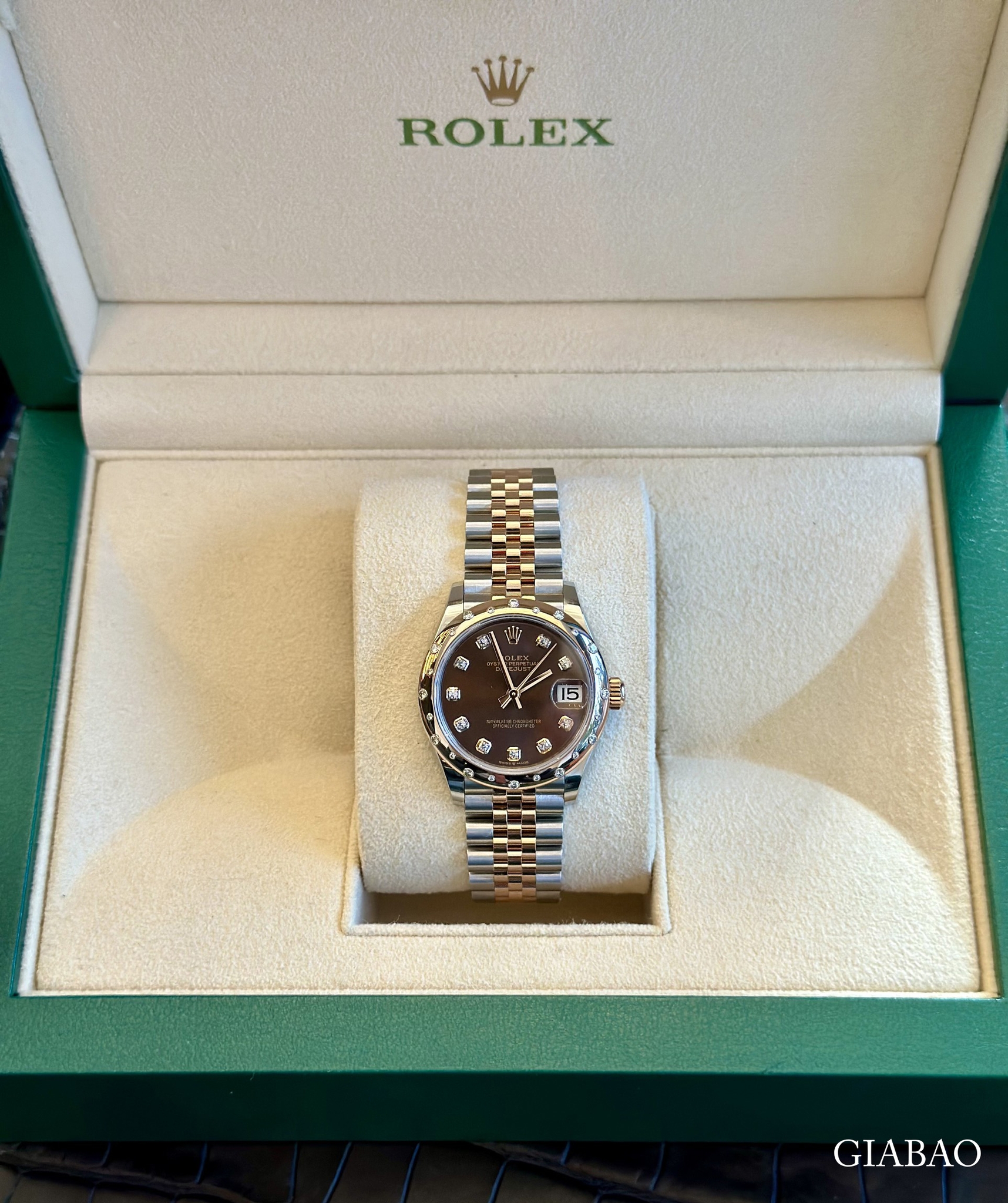 Đồng Hồ Rolex Datejust 31 278341RBR Mặt Số Chocolate Cọc Số Nạm Kim Cương