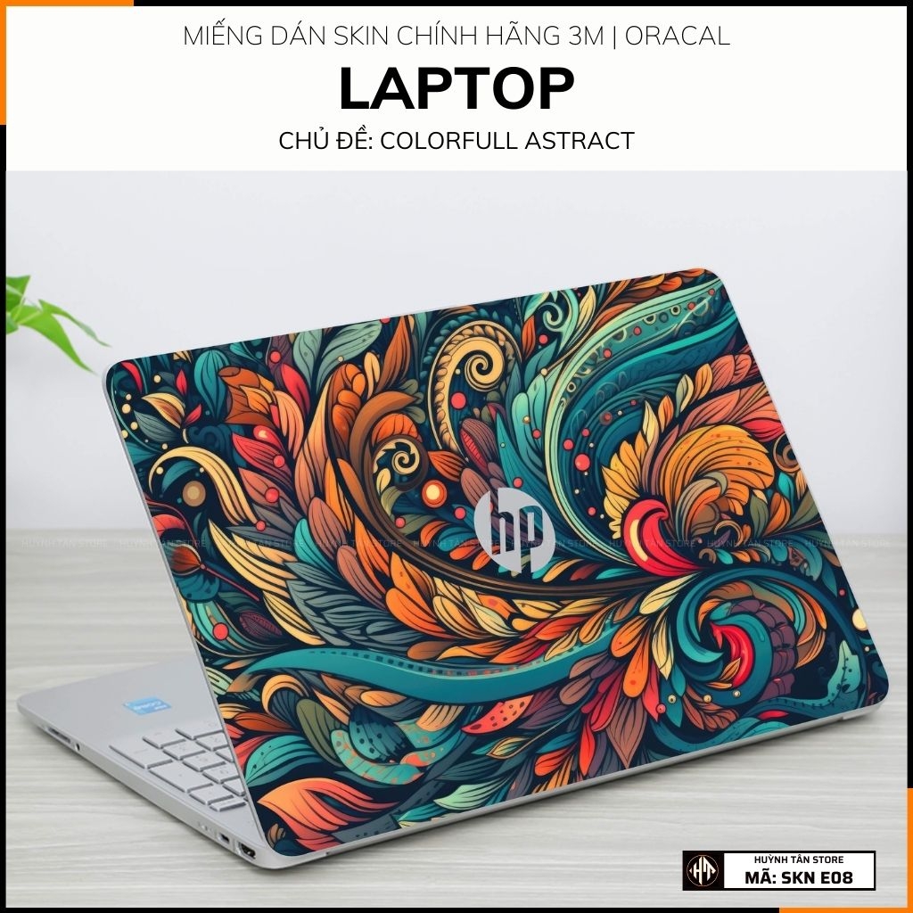 Dán skin laptop asus, dell , acer, hp, msi chính hãng ORAFOL nhập khẩu ĐỨC - SKIN 3M - LAPTOP - COLORFULL ASTRACT - SKN E08 phụ kiện điện thoại huỳnh tân store