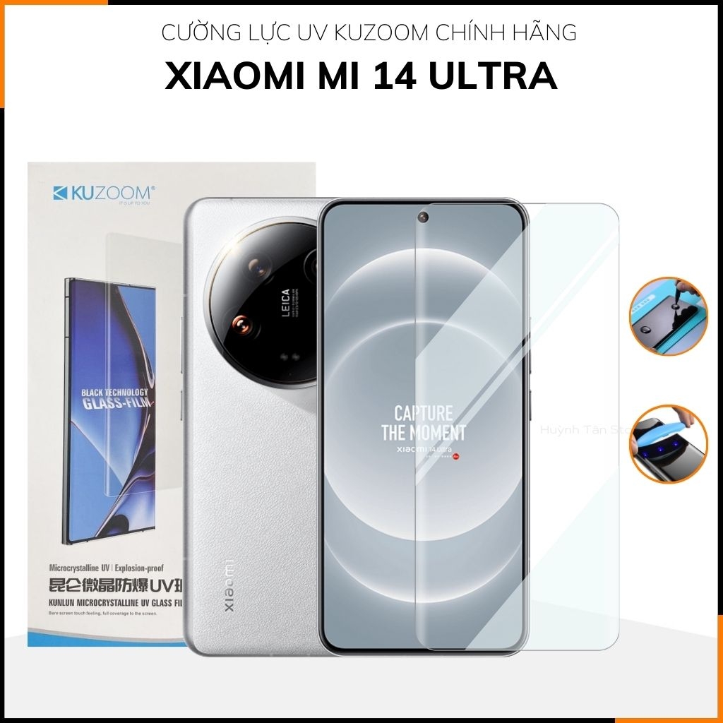 Cường lực xiaomi mi 14 ultra UV trong suốt keo lỏng chính hãng kuzoom chống va đập vân tay nhạy phụ kiện huỳnh tân store