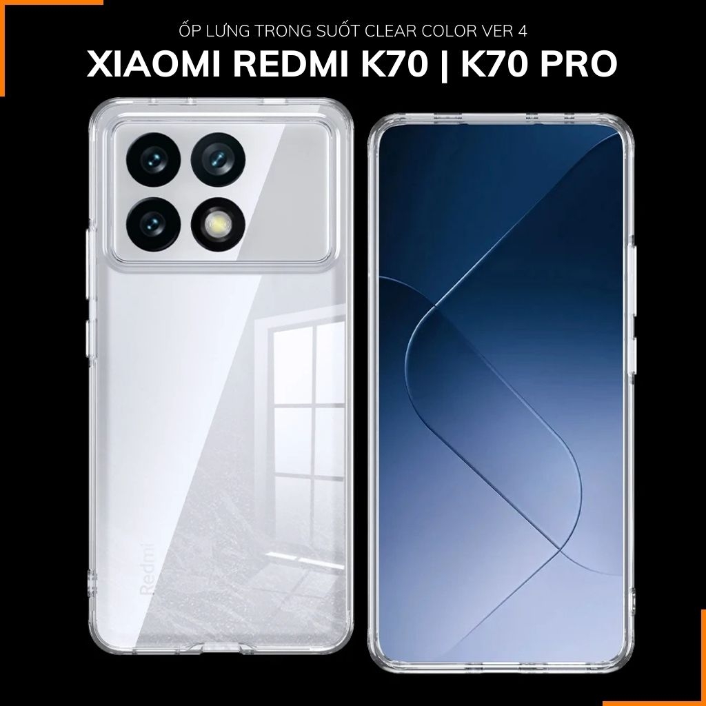 Ốp lưng xiaomi redmi k70 k70 pro chống sốc CLEAR COLOR VER 4 trong suốt không ố vàng bảo vệ camera phụ kiện huỳnh tân store