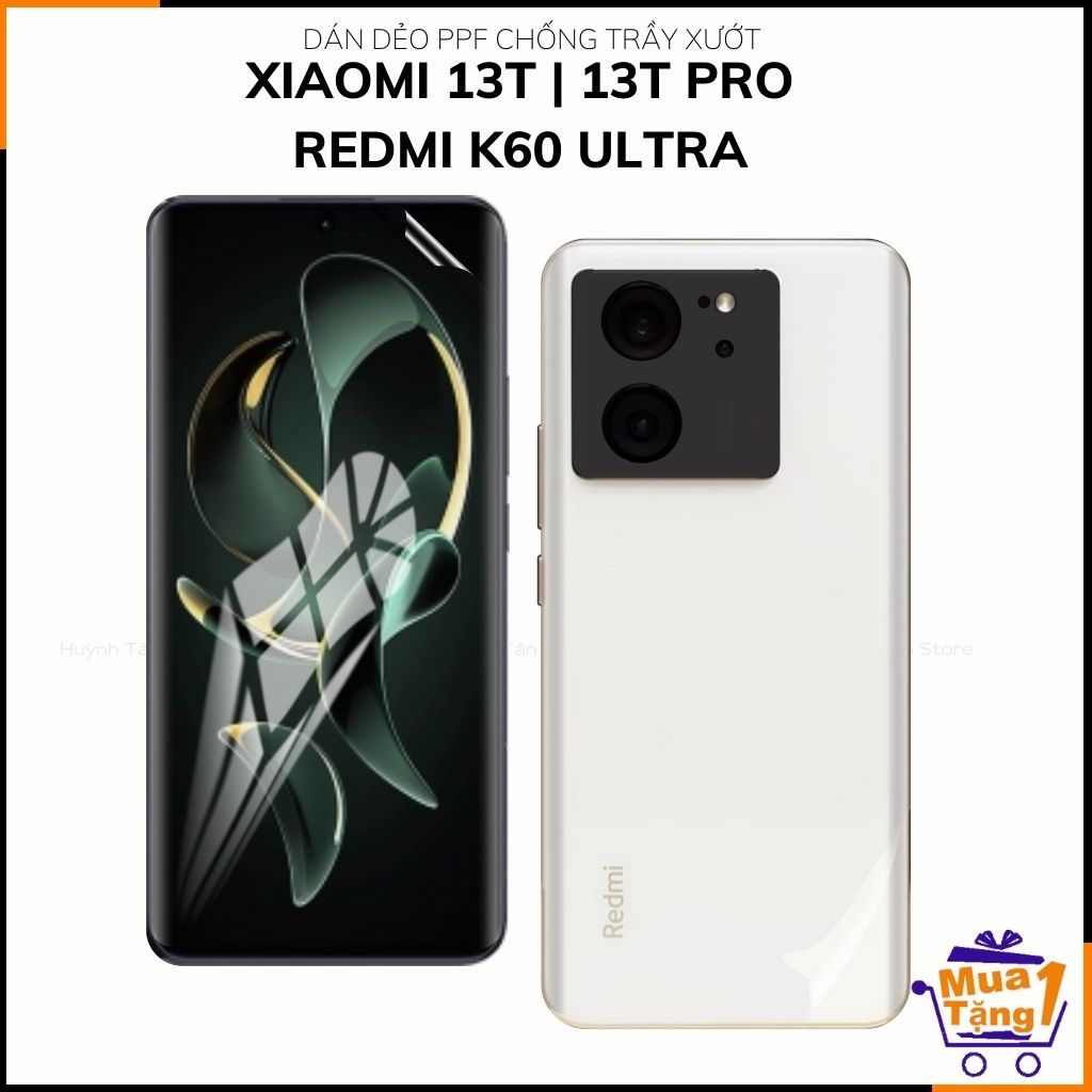 Dán dẻo ppf xiaomi 13t, mi 13t pro redmi, k60 ultra trong suốt hoặc nhám chống bám vân tay bảo vệ camera mua 1 tặng 1 phụ kiện điện thoại huỳnh tân store